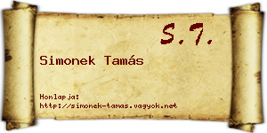 Simonek Tamás névjegykártya