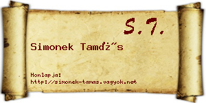 Simonek Tamás névjegykártya